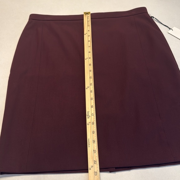NWT Ann Taylor The Suiting Collection Burgundy Wine Lined Pencil Skirt Size 14 - Picture 6 of 12